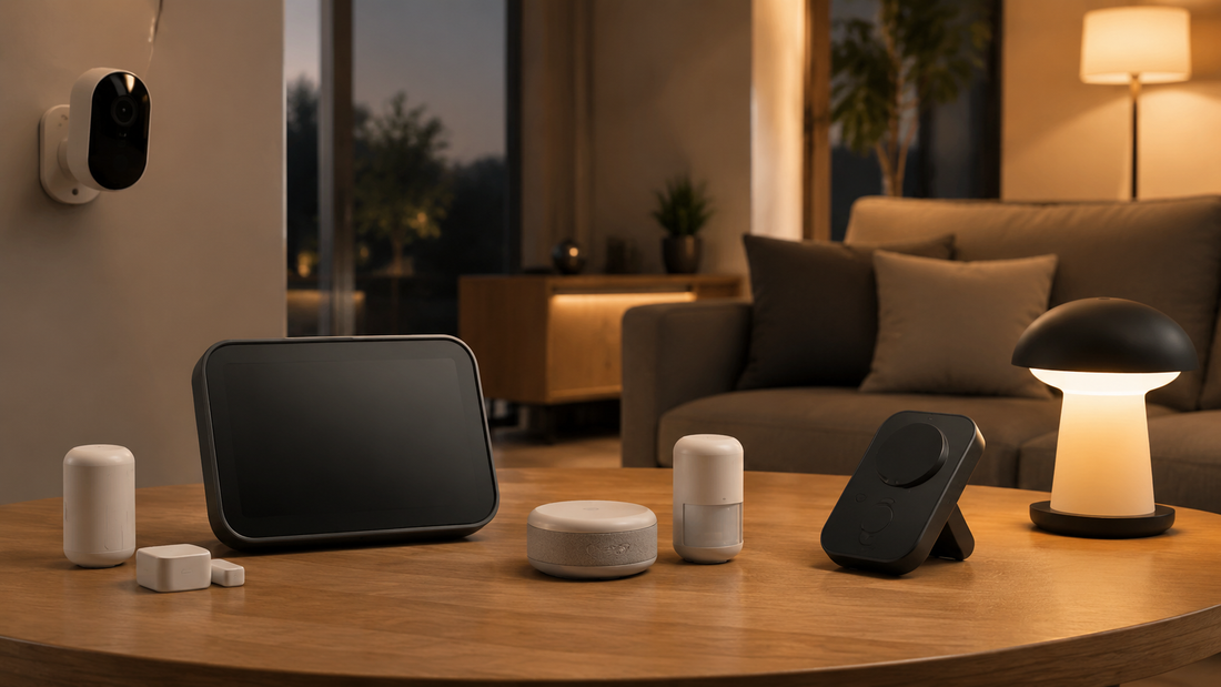 Smart home devices arranged in a calm connected living room