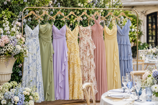 Summer wedding guest dresses in seasonal colors