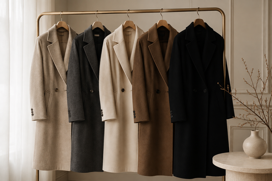 Women's wool coats in refined neutral shades