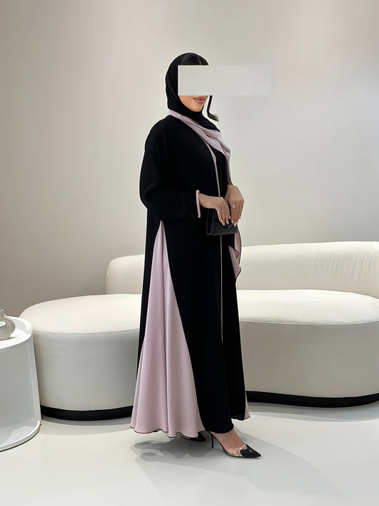 عباية نسائية أنيقة بتصميم ترقيع تقليدي من الشرق الأوسط، مناسبة للصلاة والمواعيد، لا تشمل وشاح الرأس، LL168
