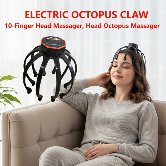 Rechargeable electric scalp massager in black