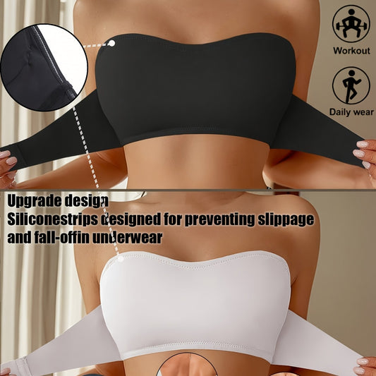 Bandeau bra in brown and apricot pairing