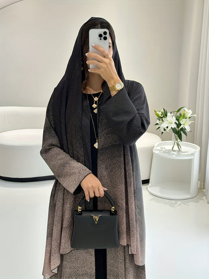 كنزة صوفية نسائية رسمية أنيقة فاخرة بأكمام طويلة وملمس متدرج محكم لفصلي الربيع/الخريف، فستان رسمي