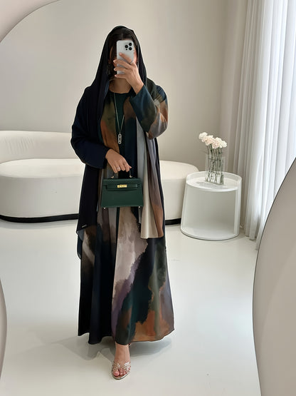 روب مسلم مطبوع مفتوح من الأمام 8372