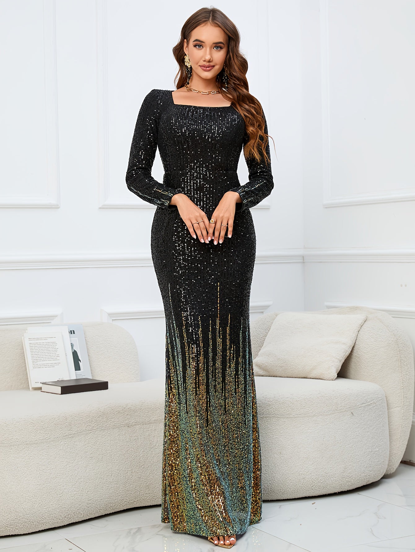 SL0817002 لينغ شان الاتجاهي - فستان كوكتيل أنيق للحفلات - L10009