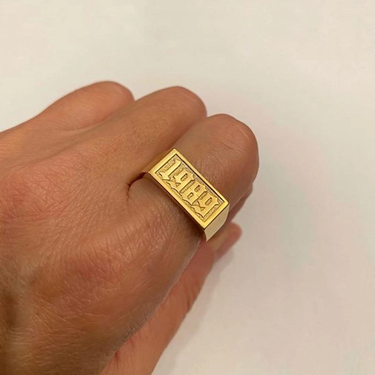 Custom 3D Wedding Ring For Couples Personalise Stainless Steel 3D Ring Gold 18K Plated Custom Birthday Father's Day Gifts