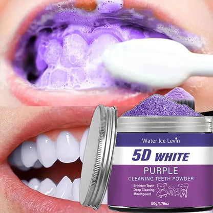 Purple Teeth Whitening Powder 50g Natural Pearl Essence Deep Cleaning Tooth Powder Fresh Breath Teeth Stain Remover Oral Care