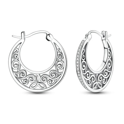 Original 925 Sterling Silver Hoop Earrings Women's Fashion Jewelry Butterfly Iris Lily of the Valley Tulip Flower Luxury Earring