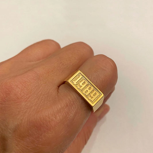 Custom 3D Wedding Ring For Couples Personalise Stainless Steel 3D Ring Gold 18K Plated Custom Birthday Father's Day Gifts