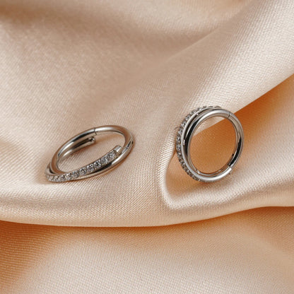 Right Grand Implant Grade Titanium Hinged Seamless Earrings Clicker Hoop Ring for Cartilage Helix Rook Septum Daith Tragus Conch