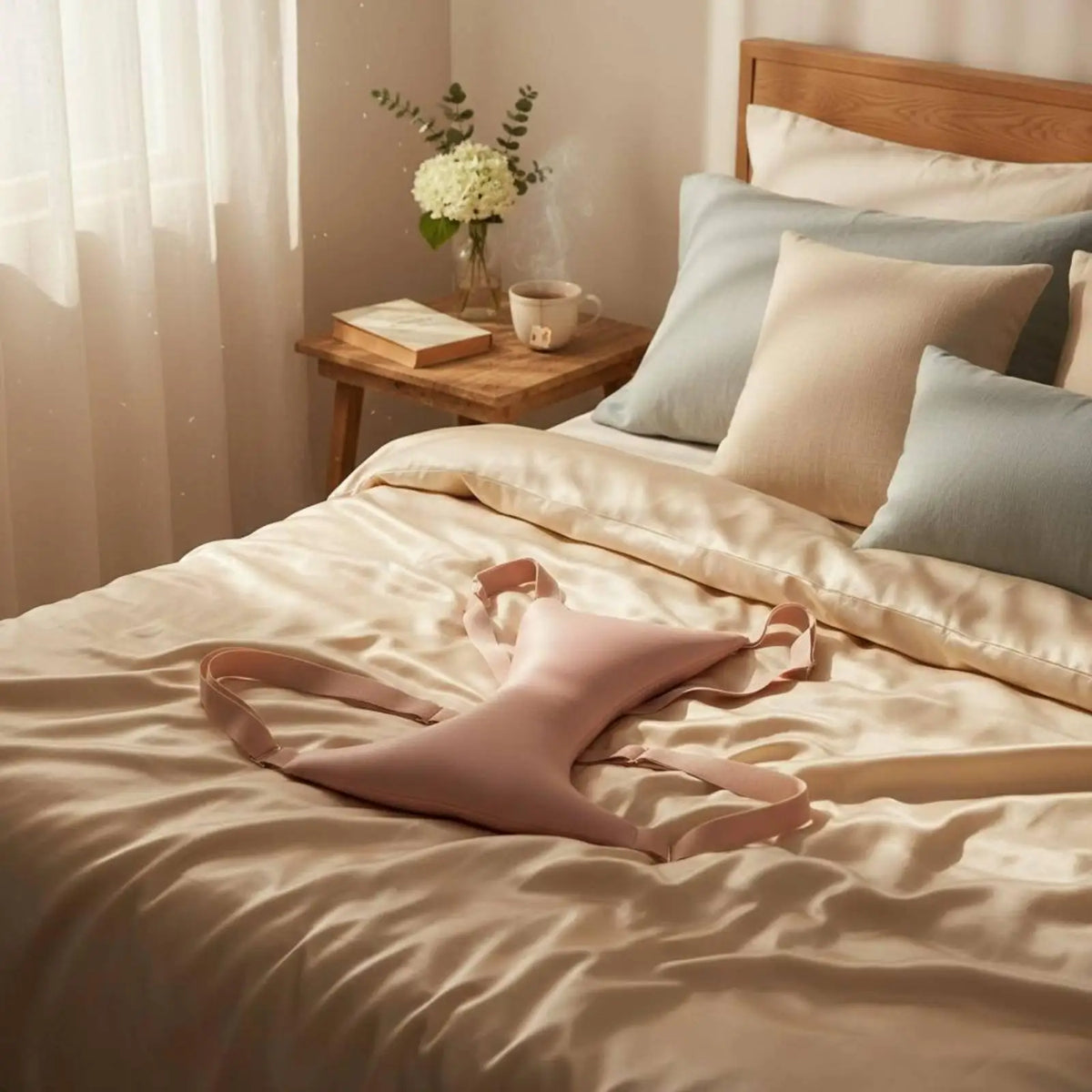 Breast Pillow Anatomically Contoured Wrinkle-Reducing Breast Pillow Skin-Friendly Sleeping Accessory for Nursing Moms Women