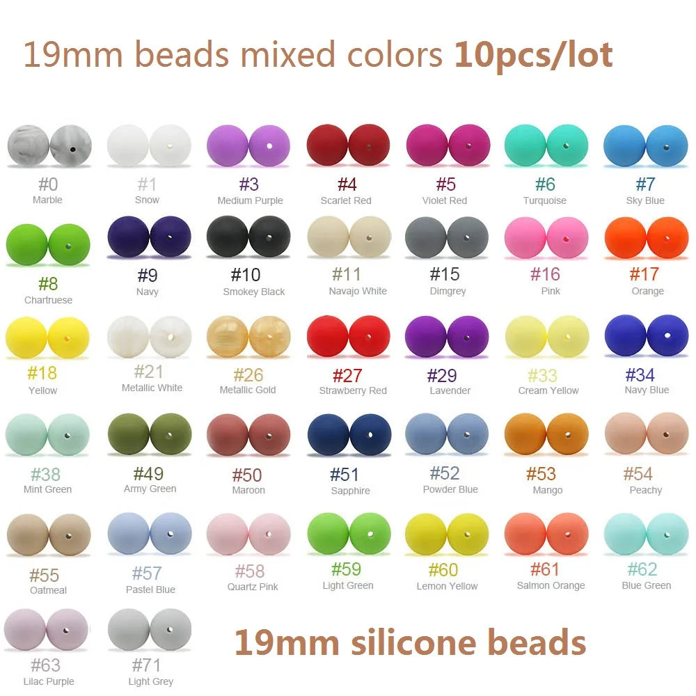 Cute-idea 10pcs/Lot Silicone Beads Teether Pacifier Nursing Chain Food Grade Teething Handmade Chewable Accessory Baby Product
