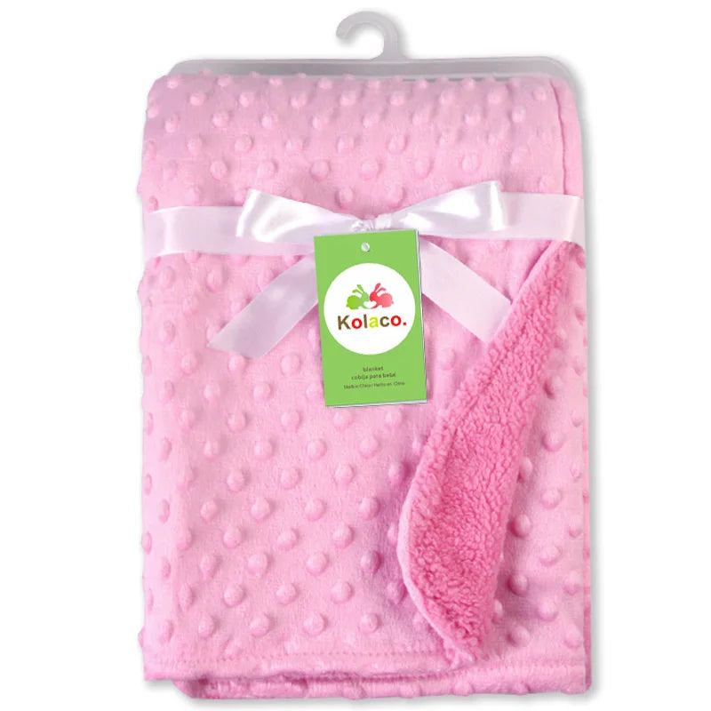 2024 New Autumn Winter Children Rose Cashmere Double-layer Baby Blanket Lamb Wool blanket 102x76cm
