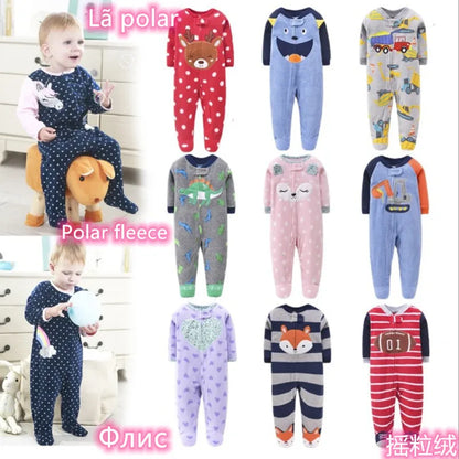 One-Piece Pajamas for Children Aged 3-10, Pajamas for Boys and Girls, Fleece One-Piece Suits, Soft and Warm