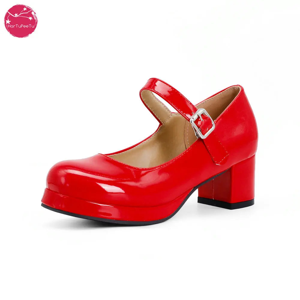 Women's Buckle-Strap Platform Mary Janes