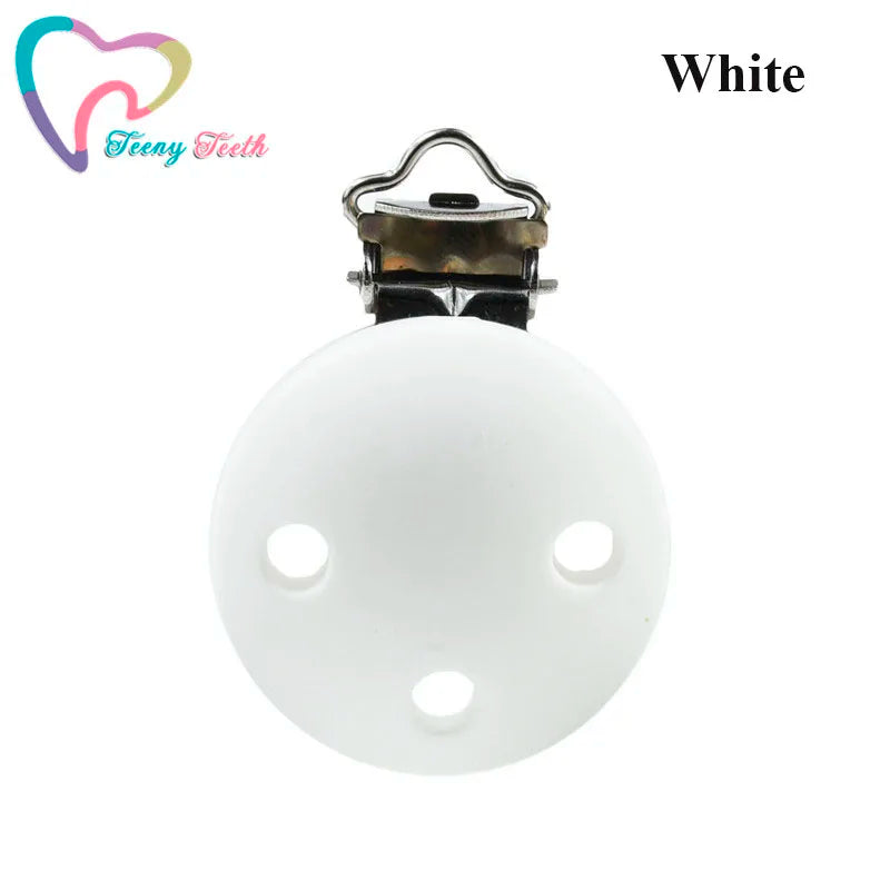 10 PCS 35 MM Round Silicone Clips BPA Free Baby Teething Teether Necklace Accessories Infant Pacifier Holder Chain Nipple DIY