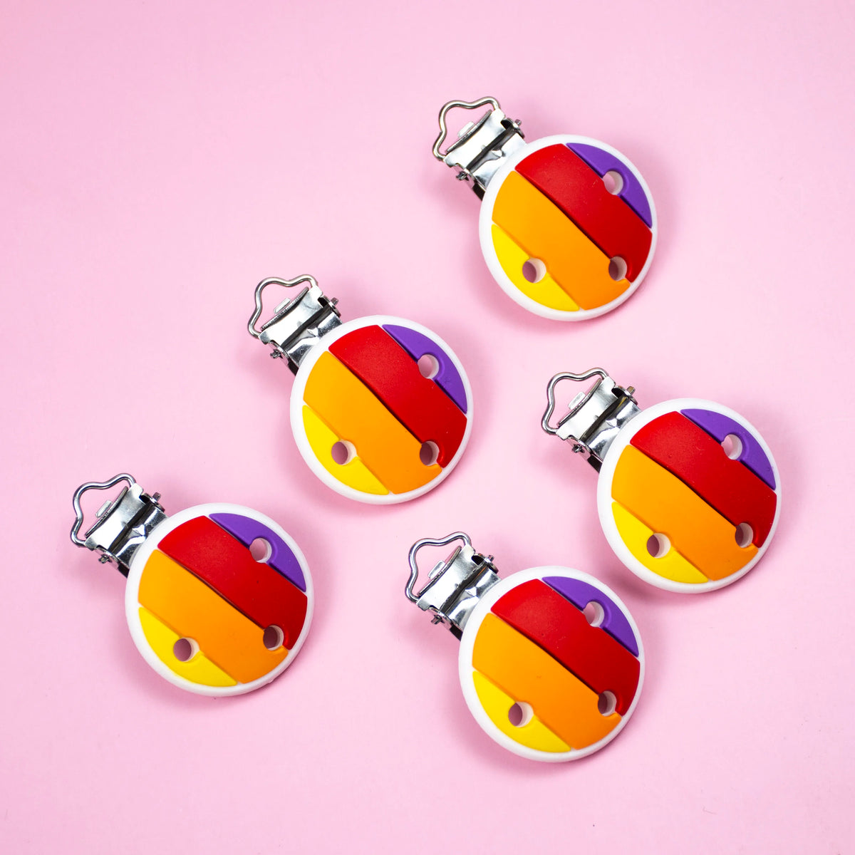 10 PCS 35 MM Round Silicone Clips BPA Free Baby Teething Teether Necklace Accessories Infant Pacifier Holder Chain Nipple DIY