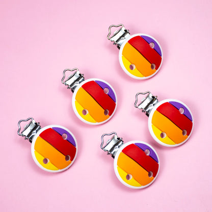 10 PCS 35 MM Round Silicone Clips BPA Free Baby Teething Teether Necklace Accessories Infant Pacifier Holder Chain Nipple DIY