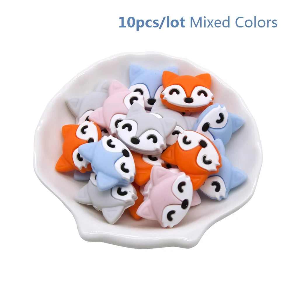 Cute-idea 10pcs/Lot Silicone Beads Teether Pacifier Nursing Chain Food Grade Teething Handmade Chewable Accessory Baby Product