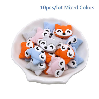 Cute-idea 10pcs/Lot Silicone Beads Teether Pacifier Nursing Chain Food Grade Teething Handmade Chewable Accessory Baby Product