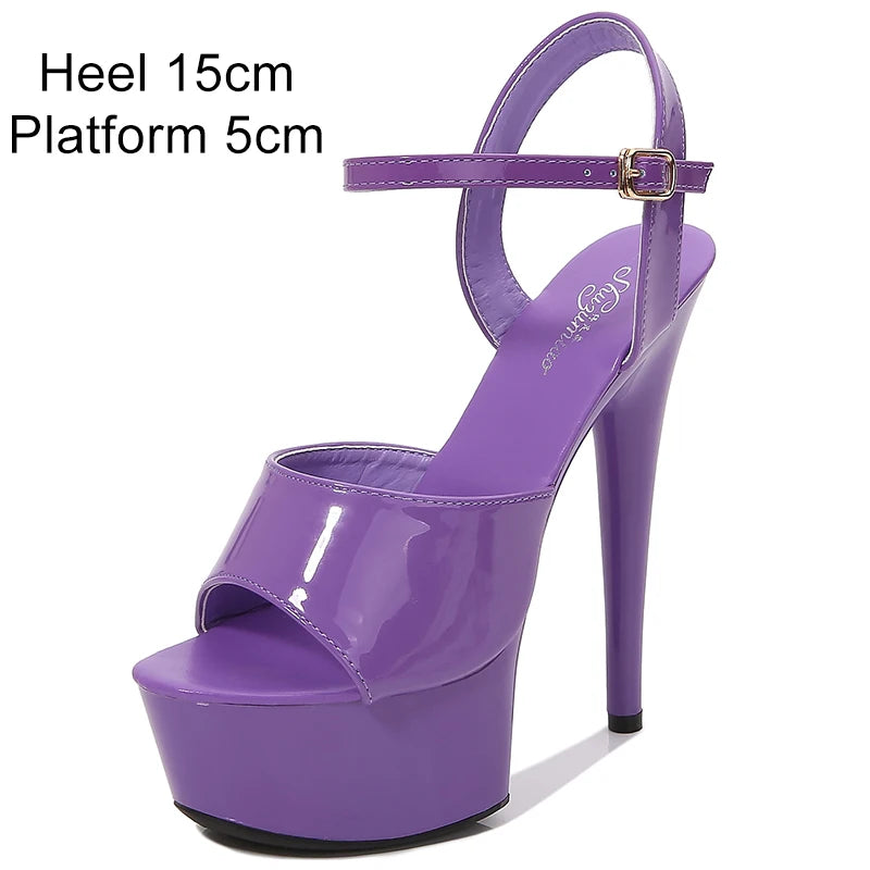 Women's Buckle-Strap Platform Stiletto Sandals
