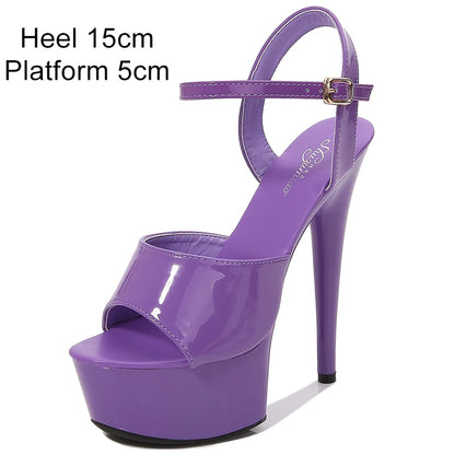 Women's Buckle-Strap Platform Stiletto Sandals