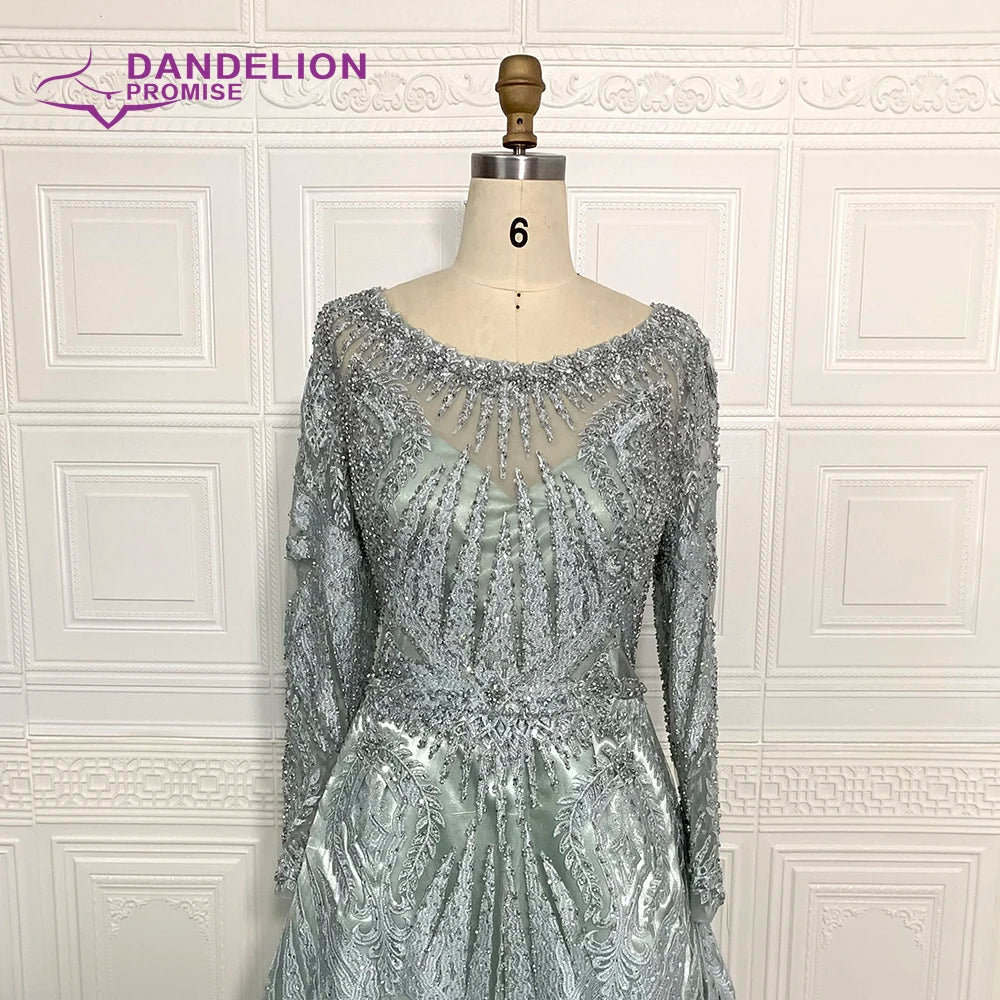 Luxury Handmade  Beading Long Sleeve Celebrity Dresses 2020 Dubai Arabic Muslim Elegant Lace Formal Evening Party Gown