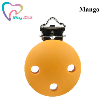 10 PCS 35 MM Round Silicone Clips BPA Free Baby Teething Teether Necklace Accessories Infant Pacifier Holder Chain Nipple DIY