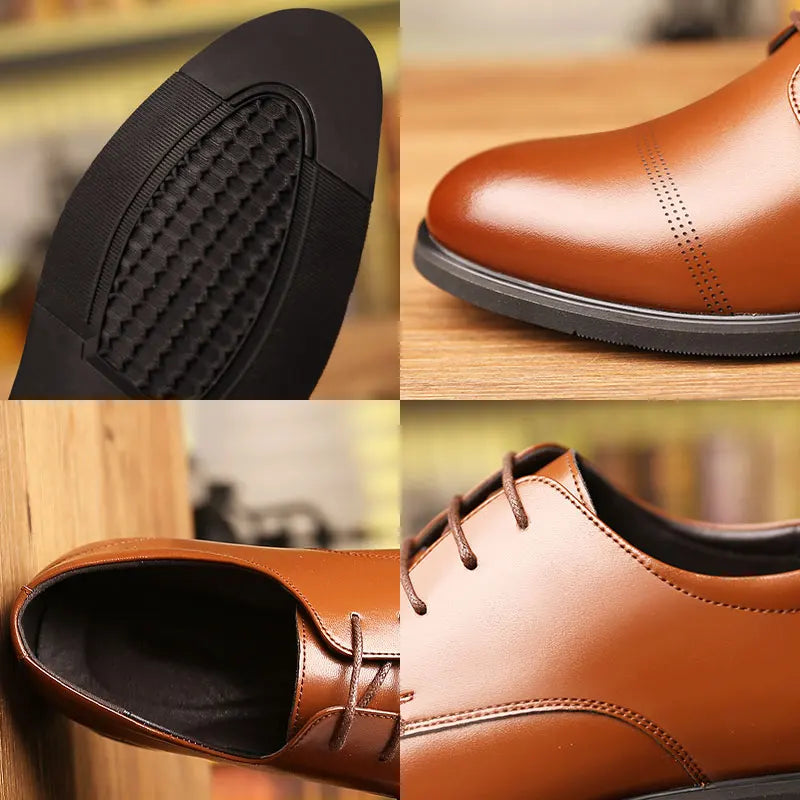 FUQIAO Formal Height Increasing Shoes Man Taller Elevator 6CM Invisible Insole For Men Heighten Increased Oxfords Business Lift