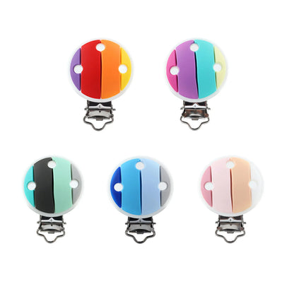 10 PCS 35 MM Round Silicone Clips BPA Free Baby Teething Teether Necklace Accessories Infant Pacifier Holder Chain Nipple DIY