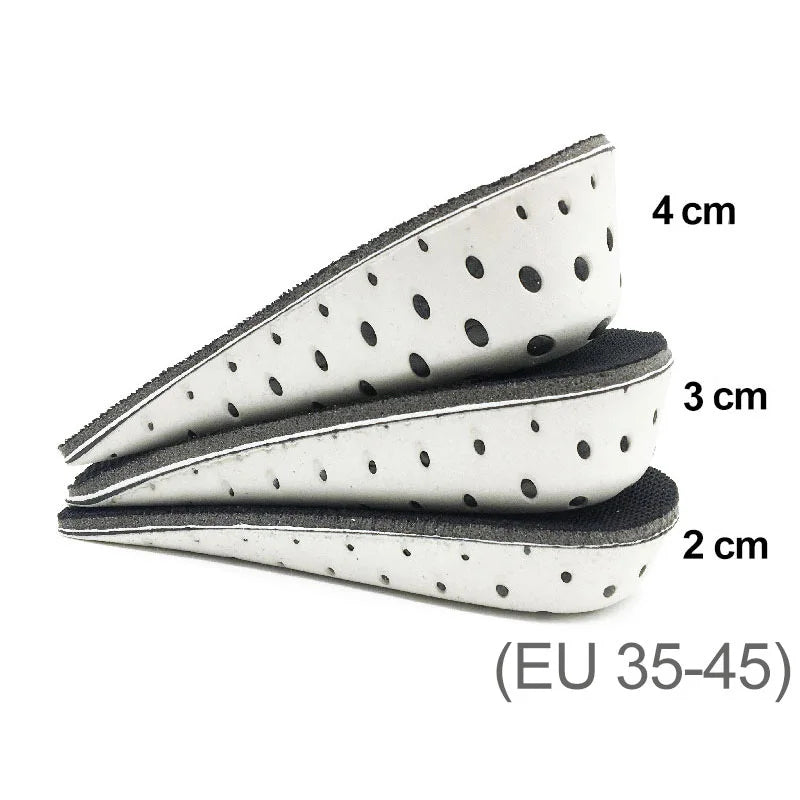 Height Increase Insole 1 Pair Hard Breathable Memory Foam Heel Lifting Inserts Shoe Lifts Shoe Pads Elevator Insoles for Unisex