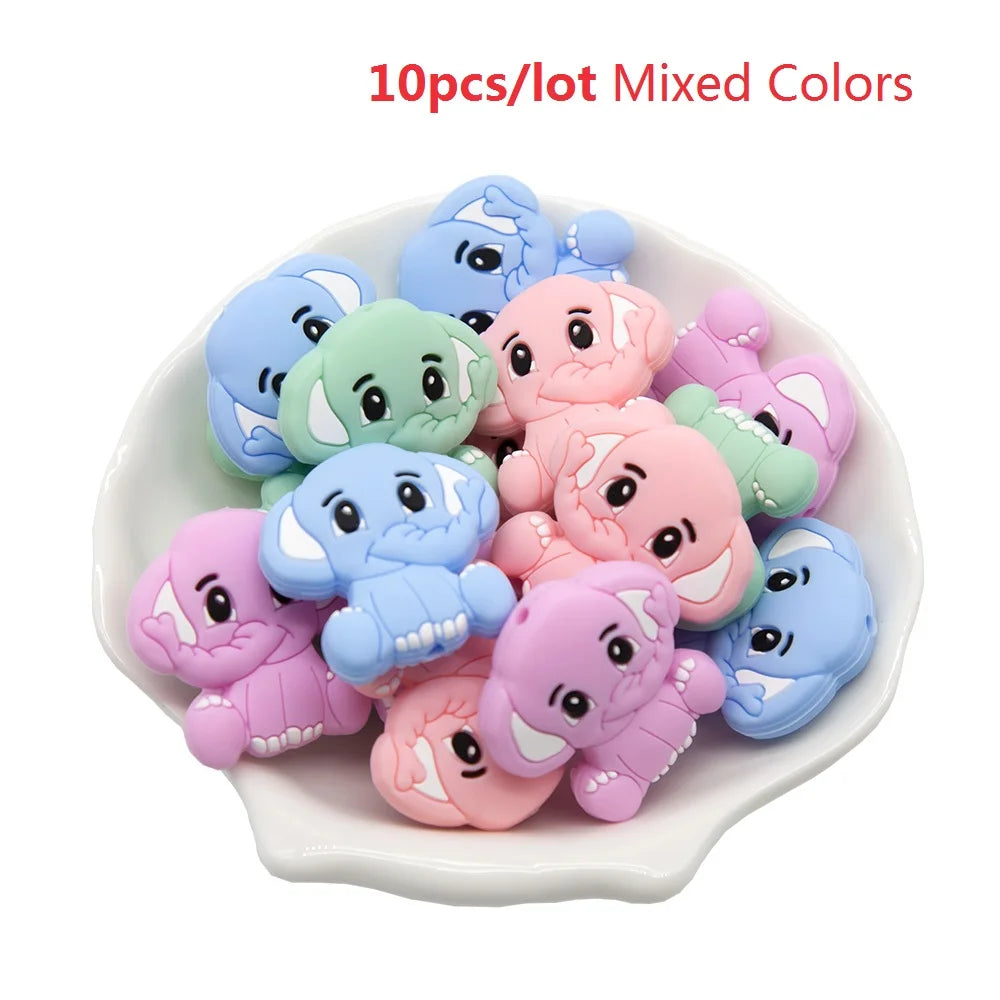 Cute-idea 10pcs/Lot Silicone Beads Teether Pacifier Nursing Chain Food Grade Teething Handmade Chewable Accessory Baby Product