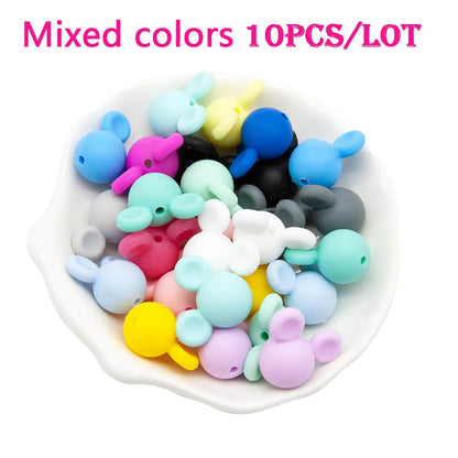 Cute-idea 10pcs/Lot Silicone Beads Teether Pacifier Nursing Chain Food Grade Teething Handmade Chewable Accessory Baby Product
