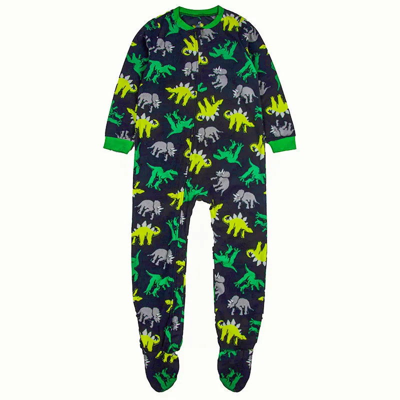 One-Piece Pajamas for Children Aged 3-10, Pajamas for Boys and Girls, Fleece One-Piece Suits, Soft and Warm