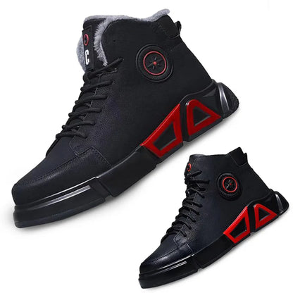 Winter Boots Safety Shoes Men High Quality Leather Shoes Indestructible Work Shoes Safety Steel Toe Shoes Plush Warm Men Boots 9