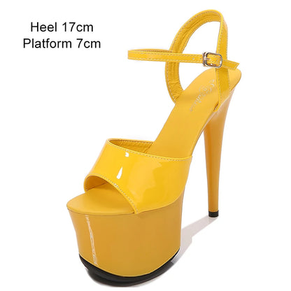 Women's Buckle-Strap Platform Stiletto Sandals