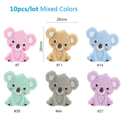 Cute-idea 10pcs/Lot Silicone Beads Teether Pacifier Nursing Chain Food Grade Teething Handmade Chewable Accessory Baby Product