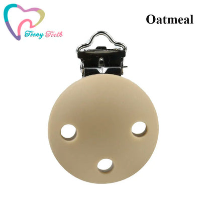 10 PCS 35 MM Round Silicone Clips BPA Free Baby Teething Teether Necklace Accessories Infant Pacifier Holder Chain Nipple DIY