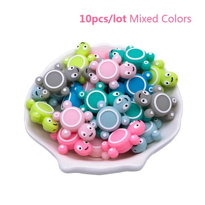 Cute-idea 10pcs/Lot Silicone Beads Teether Pacifier Nursing Chain Food Grade Teething Handmade Chewable Accessory Baby Product