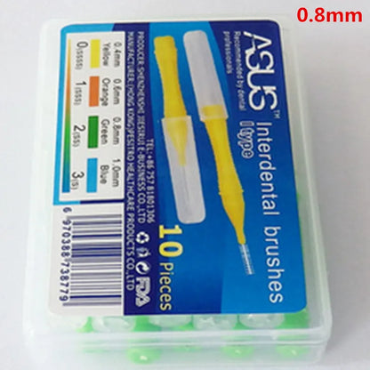 Oral Care Push-Pull Interdental Brushes Orthodontic Wire Toothbrush Imported Caliber 0.4-1.0mm Free Shipping 10pcs/box Brushes