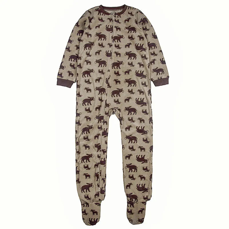 One-Piece Pajamas for Children Aged 3-10, Pajamas for Boys and Girls, Fleece One-Piece Suits, Soft and Warm