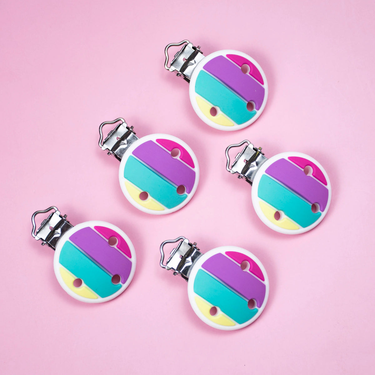 10 PCS 35 MM Round Silicone Clips BPA Free Baby Teething Teether Necklace Accessories Infant Pacifier Holder Chain Nipple DIY