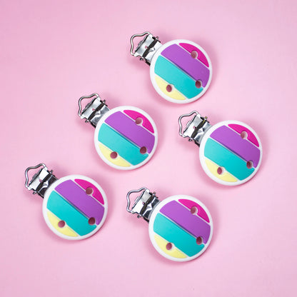 10 PCS 35 MM Round Silicone Clips BPA Free Baby Teething Teether Necklace Accessories Infant Pacifier Holder Chain Nipple DIY