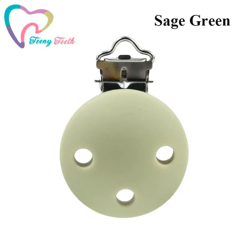 10 PCS 35 MM Round Silicone Clips BPA Free Baby Teething Teether Necklace Accessories Infant Pacifier Holder Chain Nipple DIY