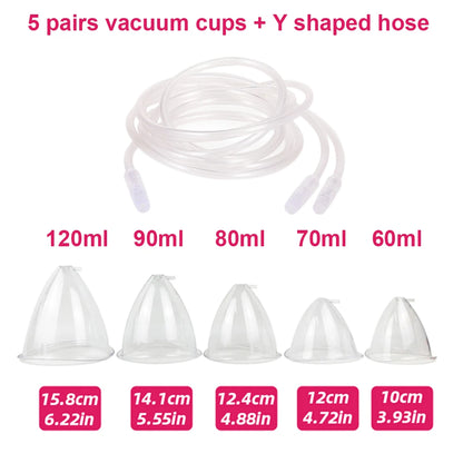 Vacuum Breast Lifting Cups Kit 6 Pairs Nozzle Body Massage Cupping Ass Hip Buttocks Lift Up Enlarger Enlargement Body Shaping