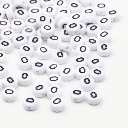 50/100/200pcs/lot 7x4mm White Round A-Z Alphabet Letter Acrylic Loose Spacer Beads for Jewelry Making Diy Bracelet Accessories