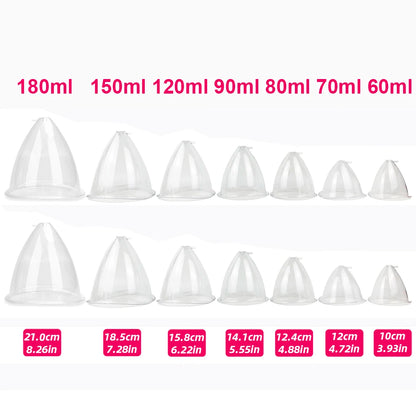 Vacuum Breast Lifting Cups Kit 6 Pairs Nozzle Body Massage Cupping Ass Hip Buttocks Lift Up Enlarger Enlargement Body Shaping