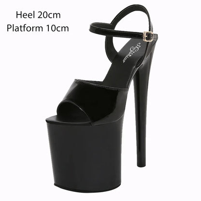 Naked Color Dress Party Shoes Women Sexy Show Sandals 15 17 20 CM High Heels Platform Sandals Girls Shoe Party Club Plus Size 43