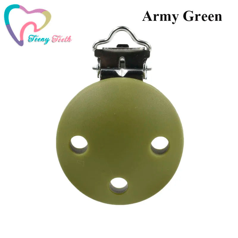 10 PCS 35 MM Round Silicone Clips BPA Free Baby Teething Teether Necklace Accessories Infant Pacifier Holder Chain Nipple DIY