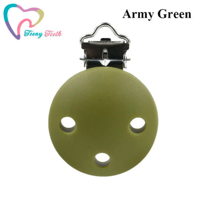 10 PCS 35 MM Round Silicone Clips BPA Free Baby Teething Teether Necklace Accessories Infant Pacifier Holder Chain Nipple DIY